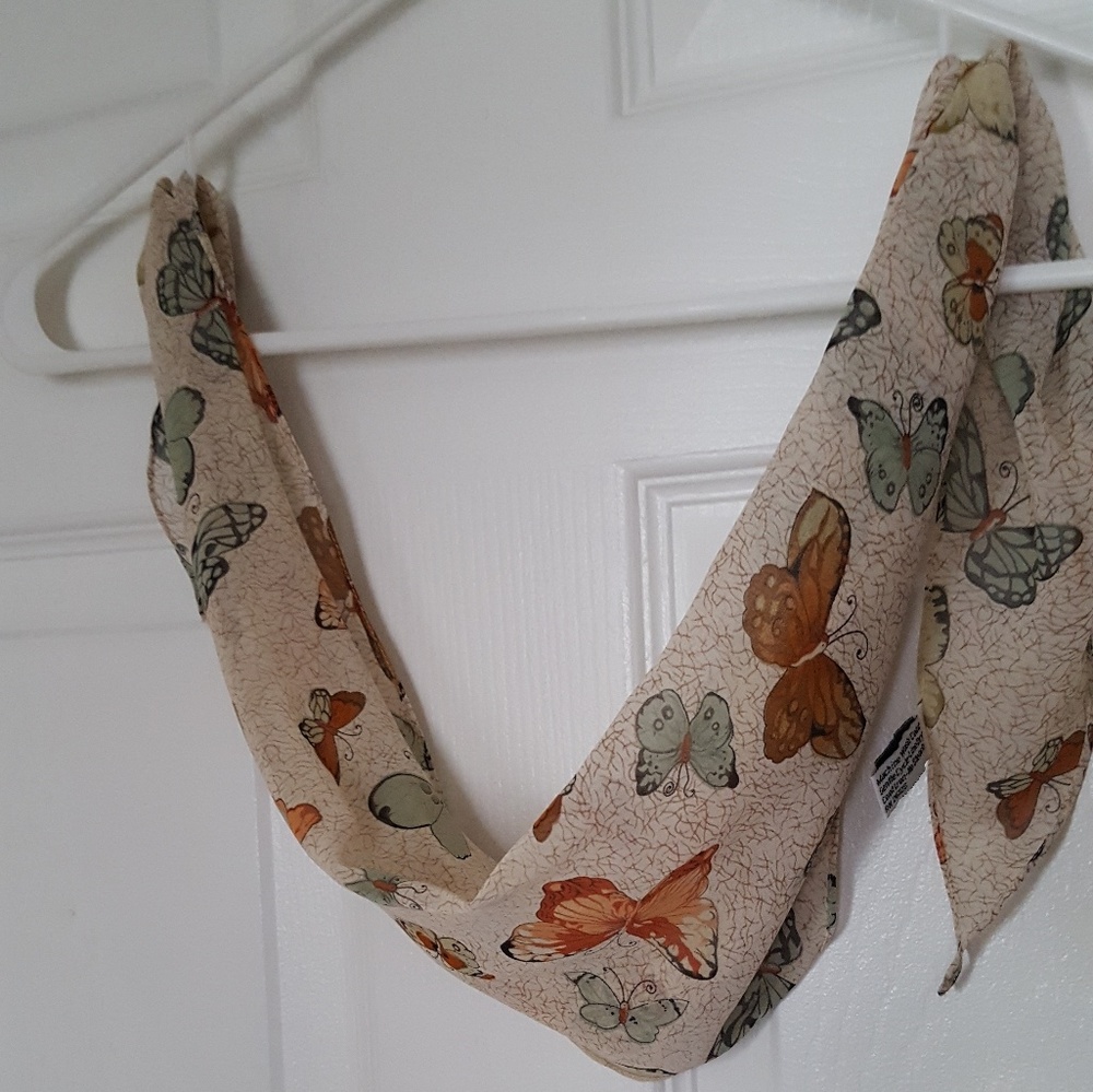 Beautiful Butterfly scarf neckerchief neutrals